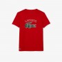 Camiseta Lacoste Sport Estampado Cocodrilo Roja